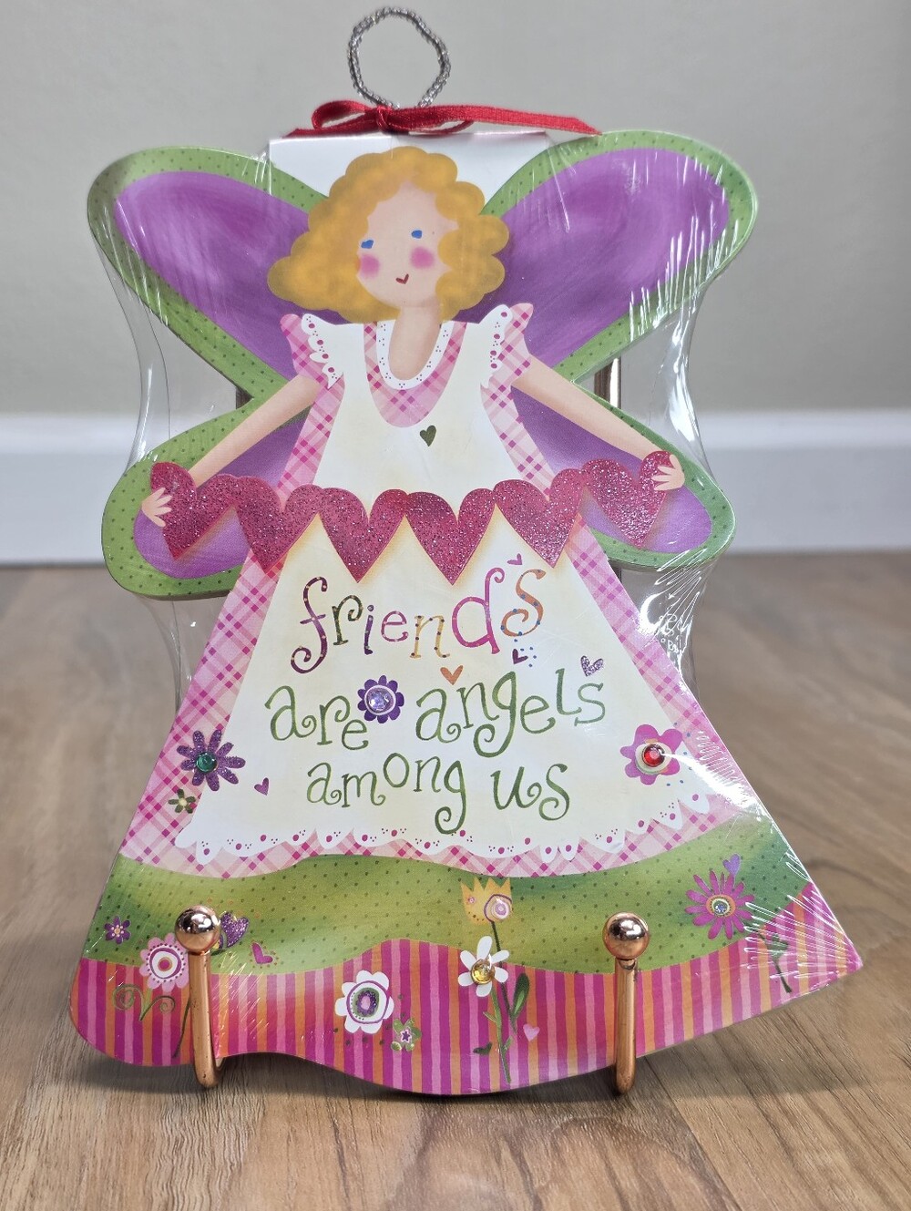 💜NWT Vintage Friends Are Angels Among Us Hanging Angel Shaped Die Cut Notepad